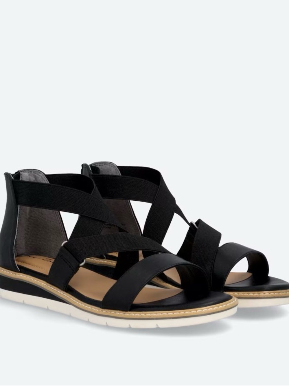New🌿me too Black Crisscross Elastic Sandals